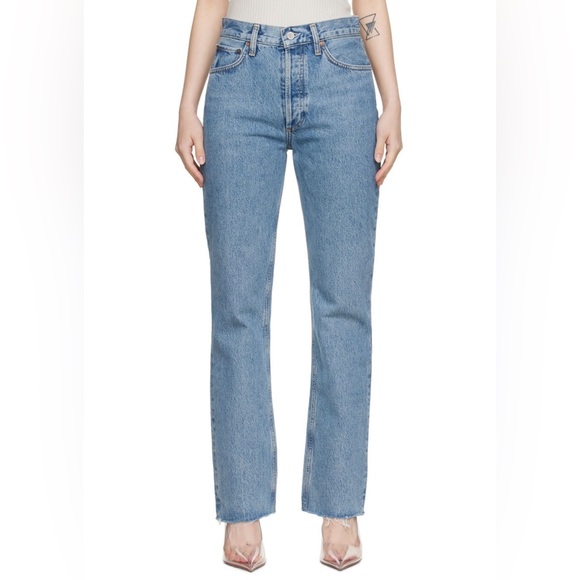 AGOLDE Blue Relaxed Boot Denim Jeans - Picture 1 of 6